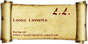 Loosz Levente névjegykártya